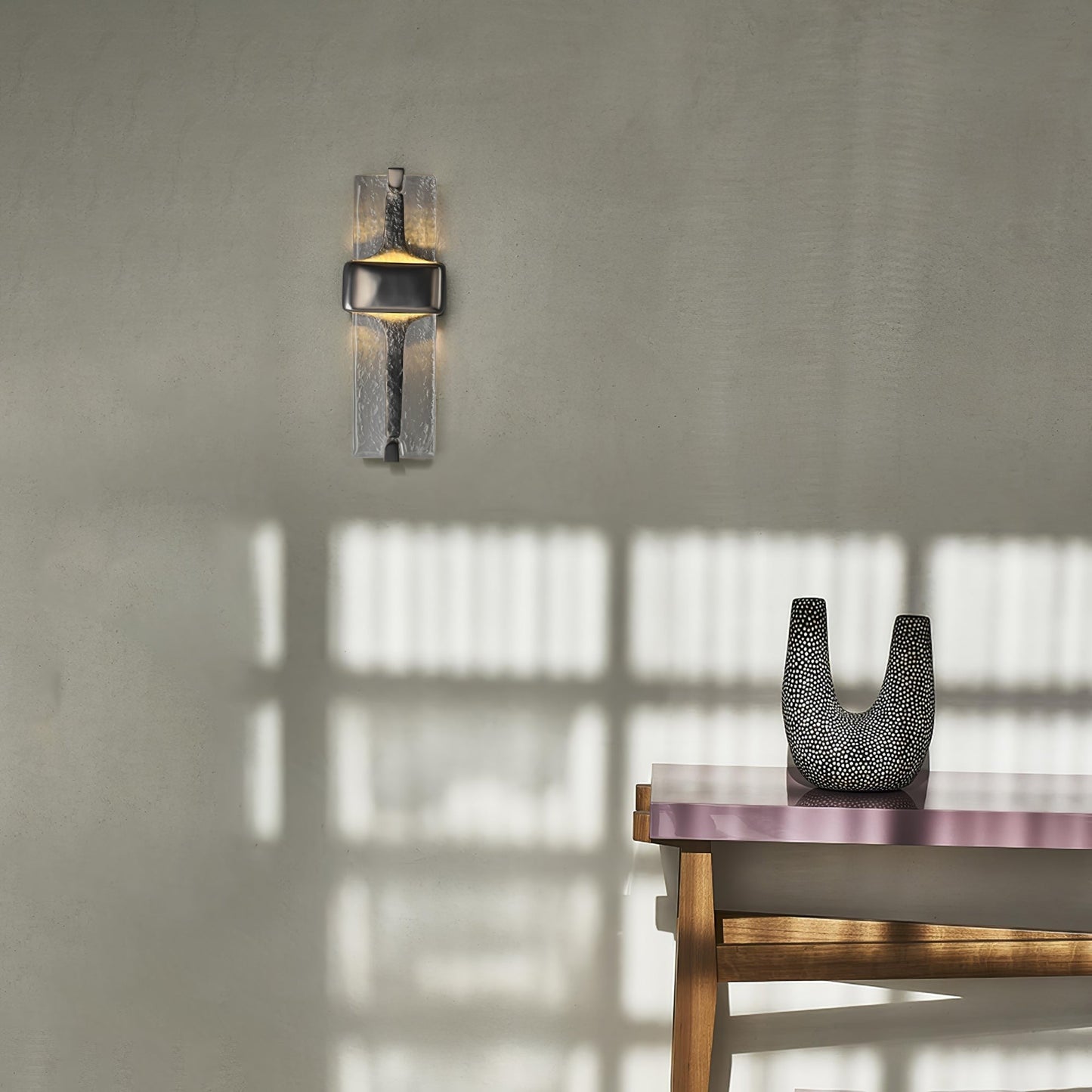Sculpted Glass Torch Wall Light