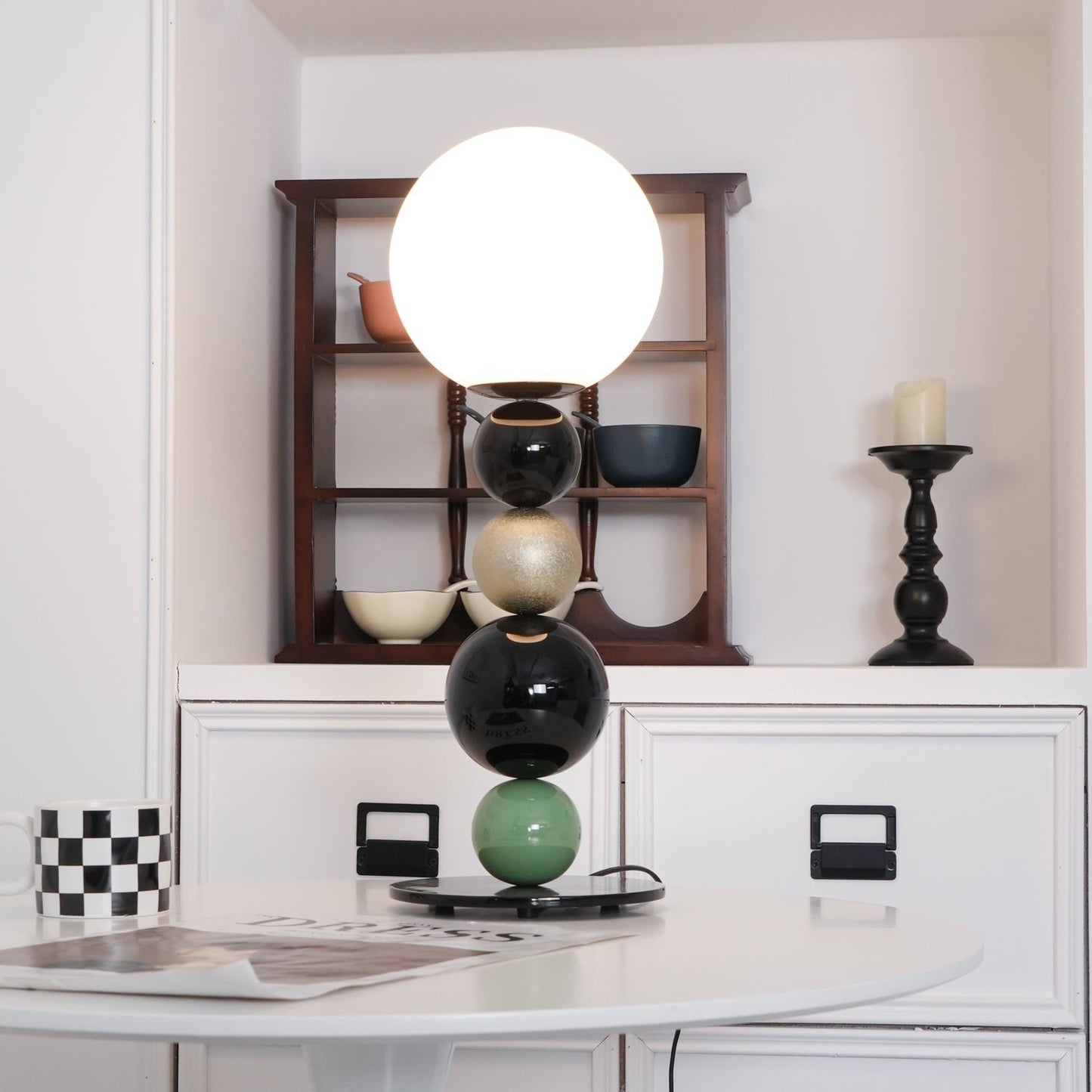 Stacked Globe Table Lamp