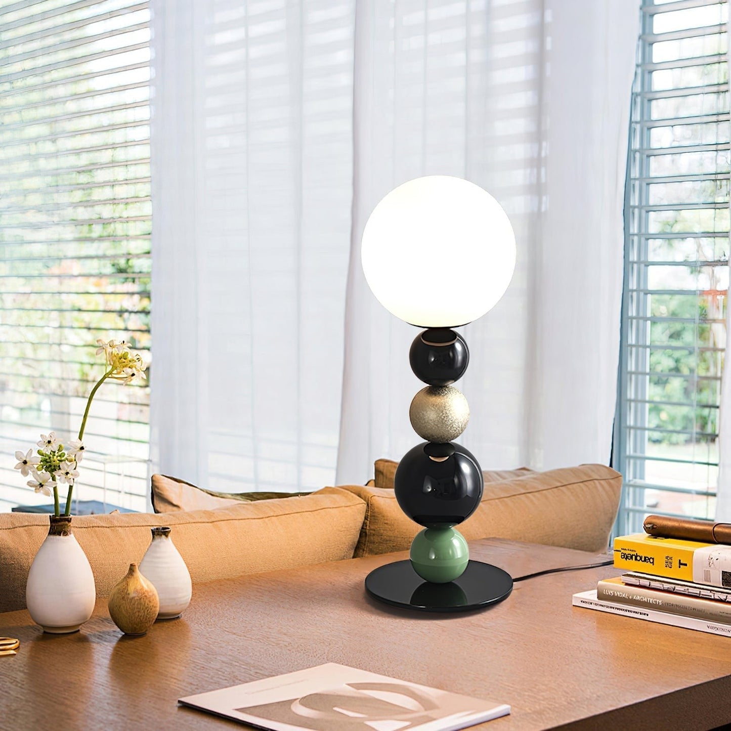 Stacked Globe Table Lamp
