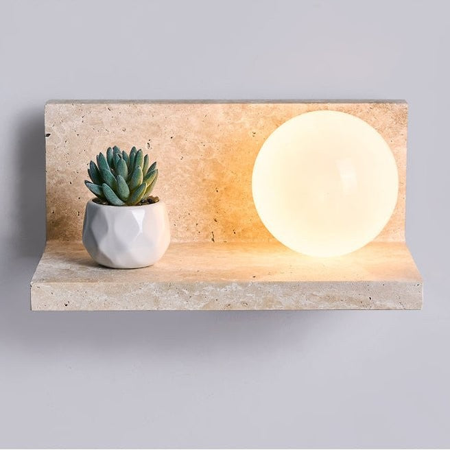 Travertine Display Shelf Wall Light