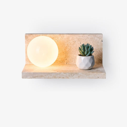 Travertine Display Shelf Wall Light