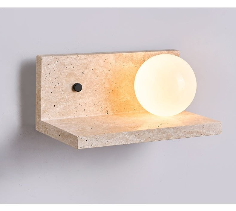 Travertine Display Shelf Wall Light