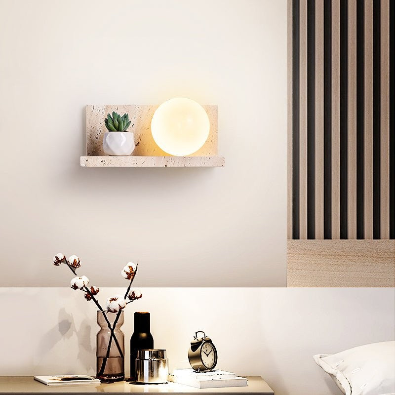 Travertine Display Shelf Wall Light