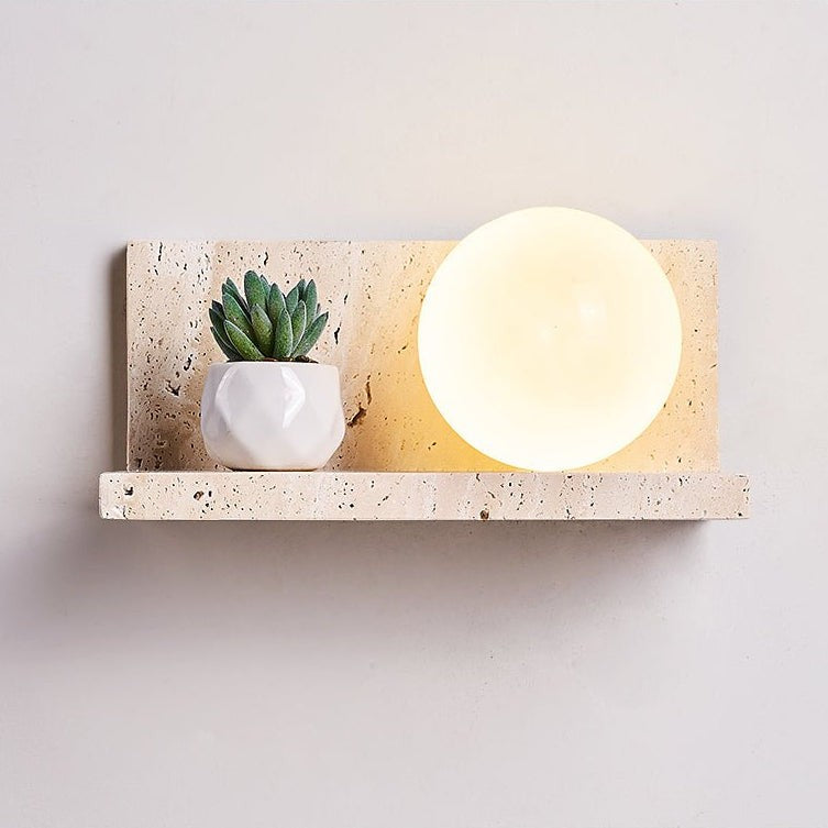 Travertine Display Shelf Wall Light