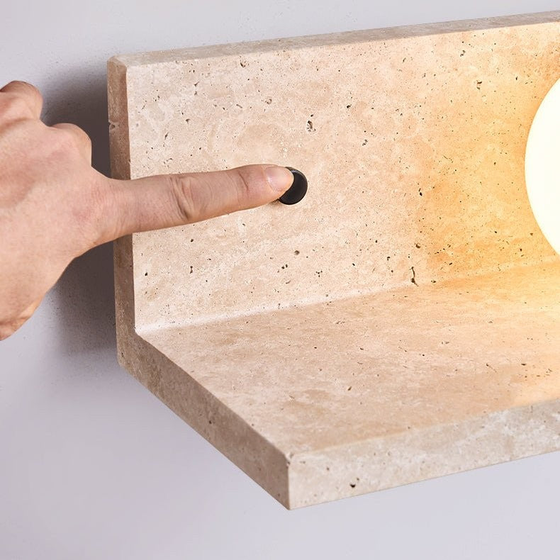 Travertine Display Shelf Wall Light