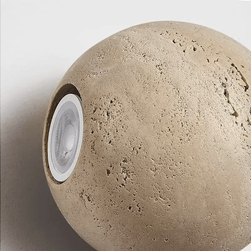 Travertine Globe Wall Sconce
