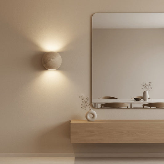 Travertine Globe Wall Sconce