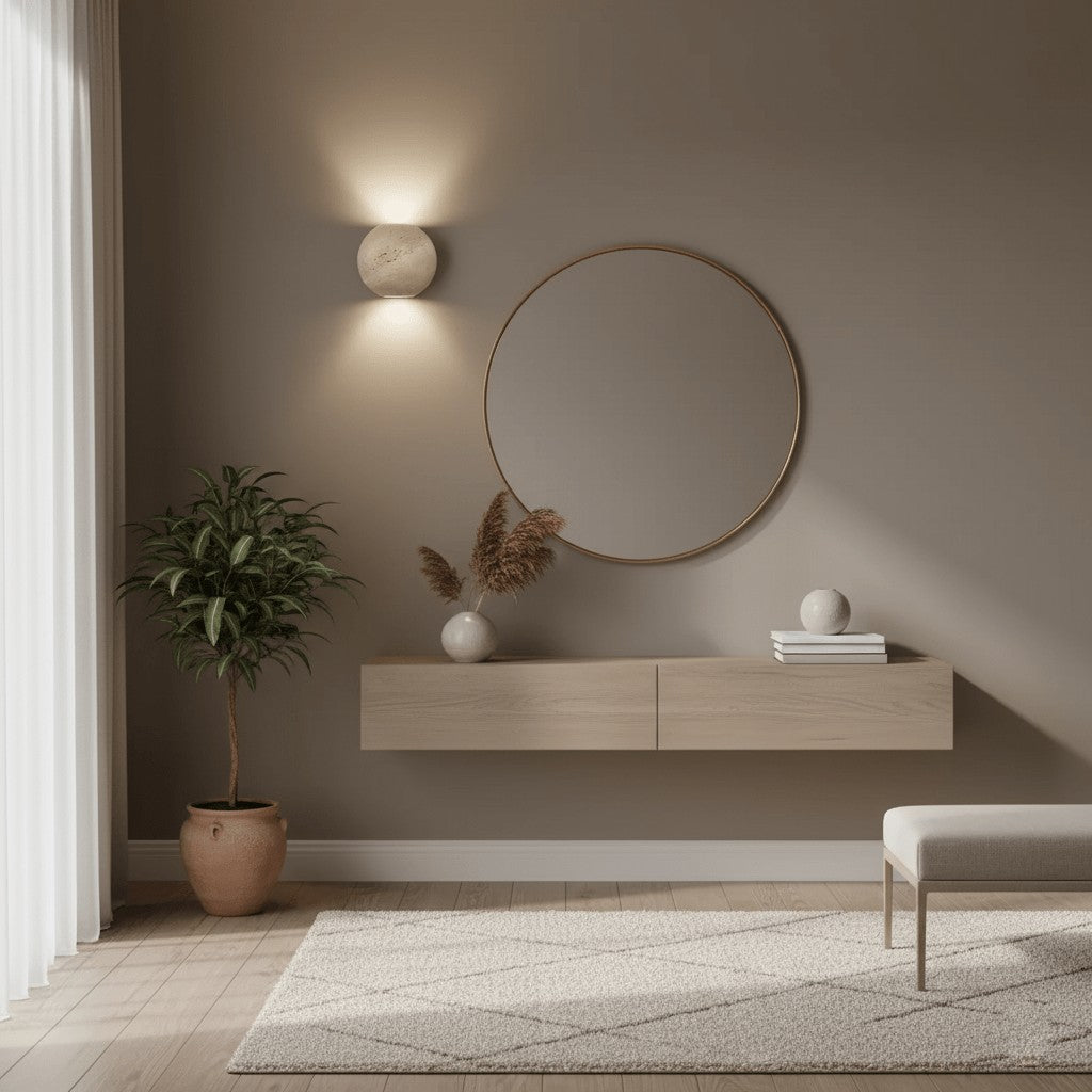 Travertine Globe Wall Sconce