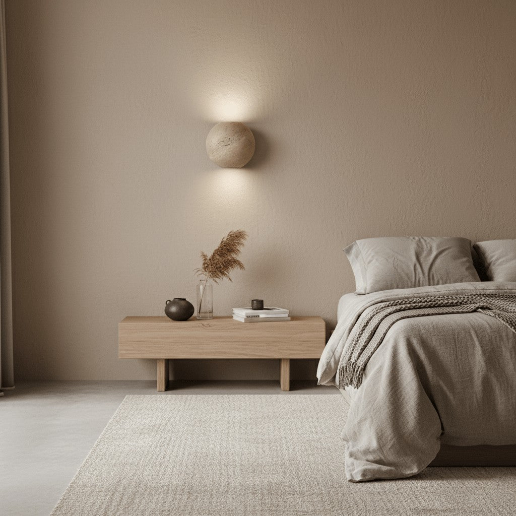 Travertine Globe Wall Sconce