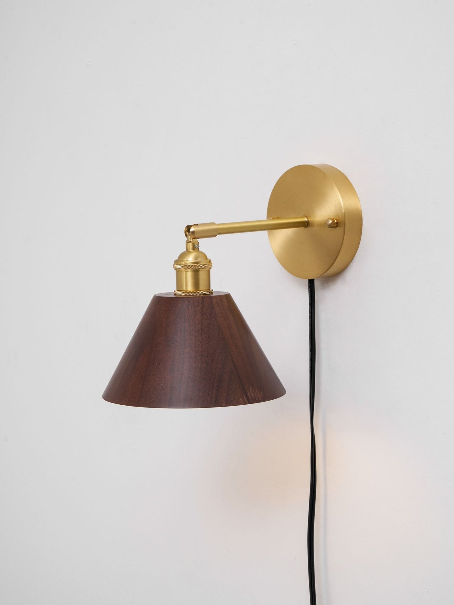 Walnut Plug-In Wall Accent Light