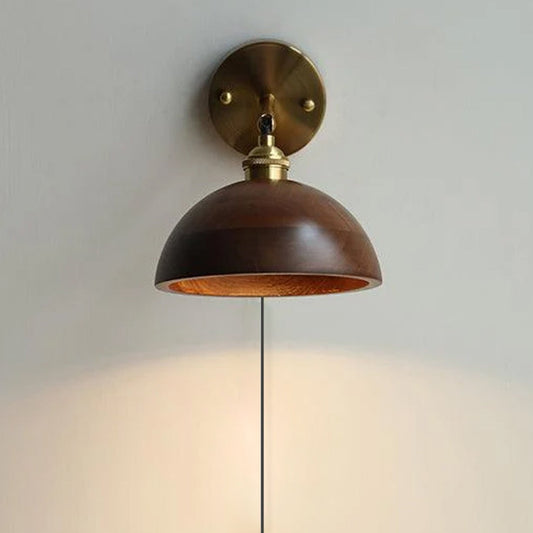 Walnut Plug-In Wall Accent Light
