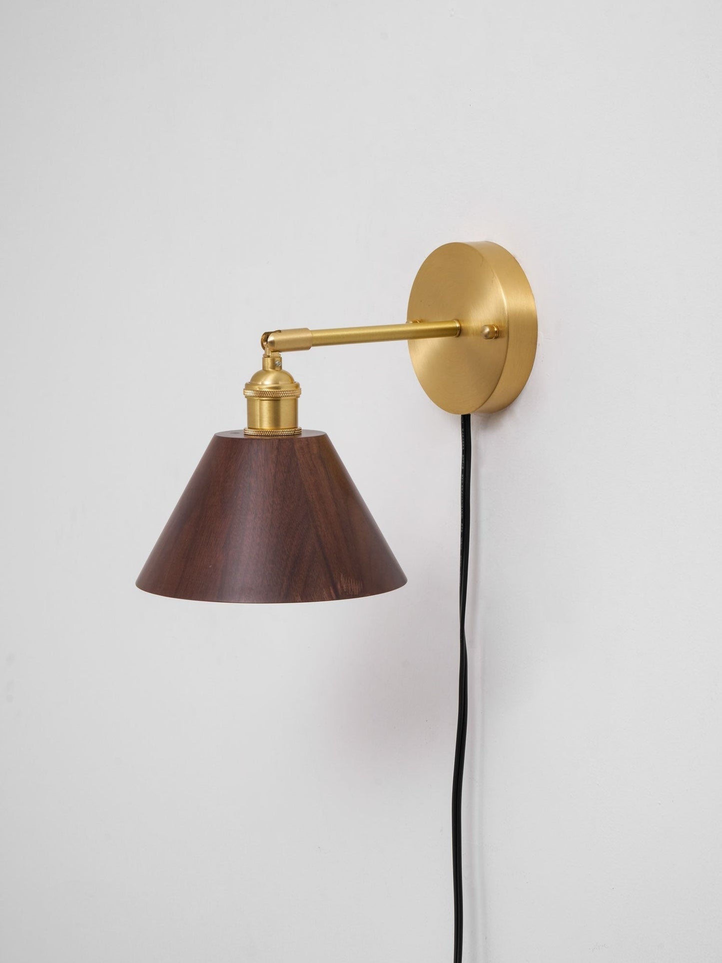 Walnut Plug-In Wall Accent Light
