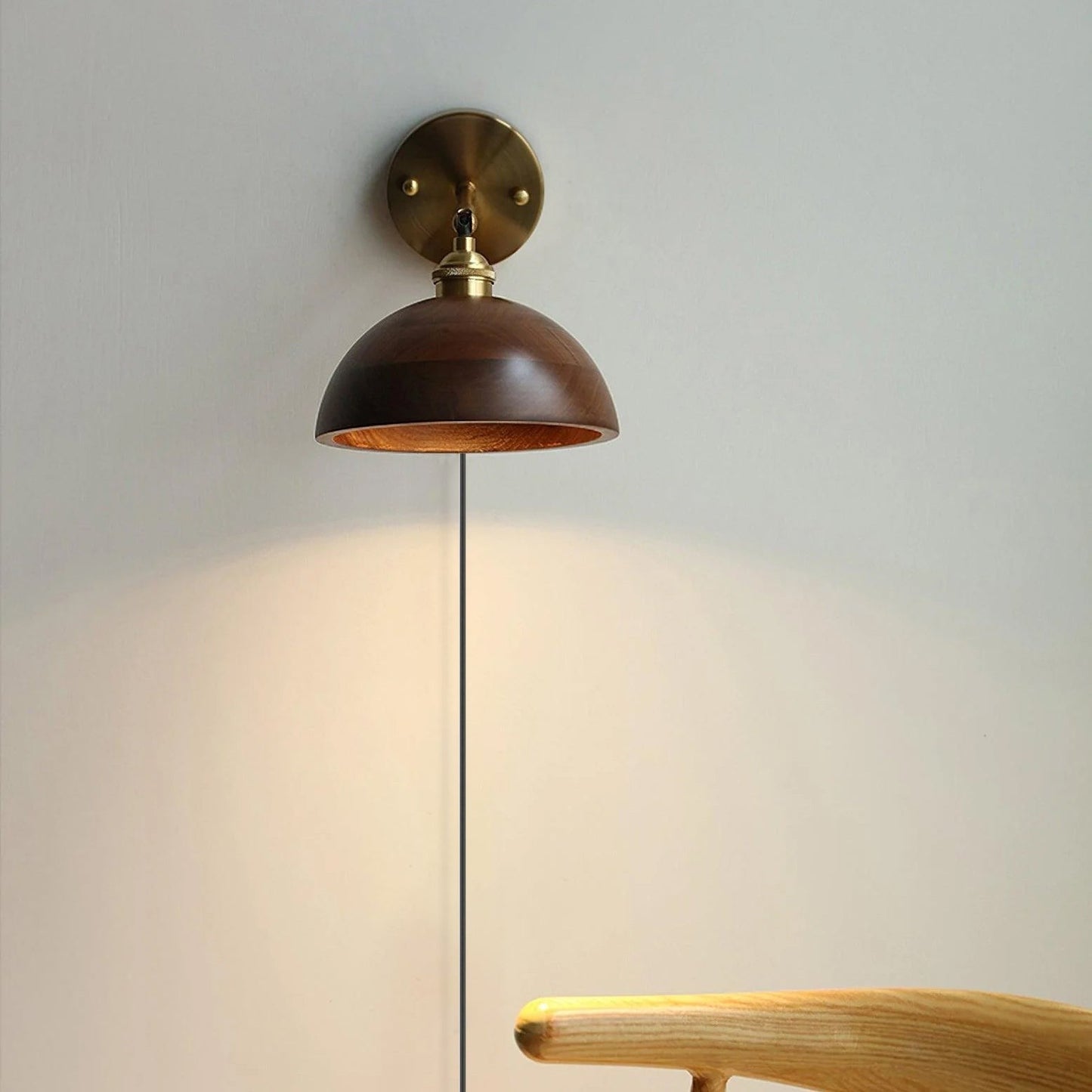 Walnut Plug-In Wall Accent Light