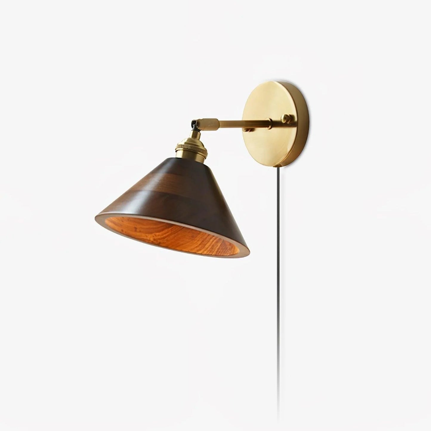 Walnut Plug-In Wall Accent Light
