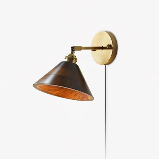 Walnut Plug-In Wall Accent Light