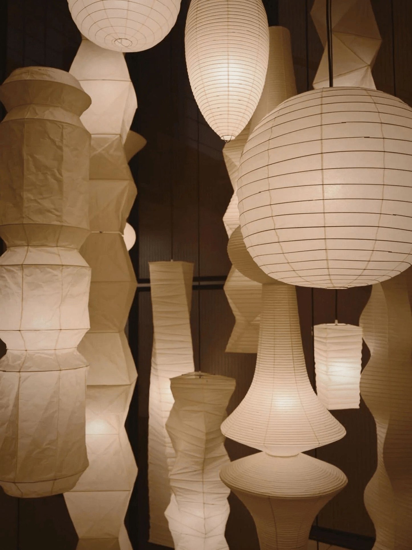 Washi Paper Sculptural Pendant Light